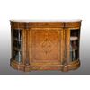 Credenza antica Vittoriana in radica di noce con innesti di intarsi in ebano. Inghilterra XIX secolo.