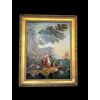 Olio su tela francese di inizio 1800 Raffigurante Scena di vita Familiare