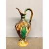 Antica brocca in maiolica primi '900, popolare, dipinta al sud Italia, h 50, l 26 cm. 