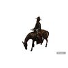 Scultura francese raffigurante Saggio contadino Orientale a cavallo del 1800