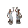Coppia di Sculture Italiane inizio '900 | Vendemmia con Dama e Uomo | 64 cm