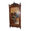 Armadio 1 porta con specchio stile Luigi XVI di fine 1800 in noce con cimasa intagliata