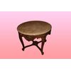 Tavolino circolare francese stile Barocco del 1800 in legno di noce