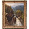 Paesaggio con cascata firmato James Burrell Smith