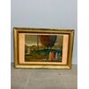 Antico dipinto fine '800, acquerello con paesaggio 41x29 cm