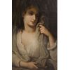 Splendido Ritratto di fanciulla Olio su tela francese di inizio 1800