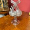 Vaso Ampolla gemina in vetro Murano Venezia 1780 .  dipinta . Mis h 23 l 13