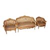 Salotto Francese Stile Luigi XV in legno dorato metà 1800 2 Poltrone 1 Divano