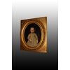 Olio su tela ovale francese del 1800 Ritratto di giovane fanciulla