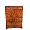 Grande secretaire Biedermeier del 1800 Nord Europa in radica