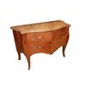 Grande cassettone comò Luigi XV di metà 1800 Francese In legno di Bois de rose Con grande piano in marmo