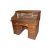 Scrivania A Serrandina Americana di inizio 1900 In Legno di Rovere