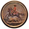 Scuola Napoletana, Metà XVIII secolo Soldato a cavallo - Rilievo in terracotta policroma