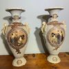 Antichi Vasi ceramica Giapponese Satsuma primi 900 Dipinti  . H  78 La 44 