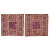 Coppia di ricami color malva - B/265/5-6 -