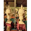 Spettacolare coppia di trionfi in ceramica di Bassano - H 135 cm