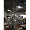 Grande lampadario con gocce e perline in cristallo primi 1900 piemontese