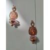 Magnifica Coppia di Acquasantiere in vetro dorate e dipinte - H 30 cm - Vetro soffiato di Murano - Fine XIX secolo