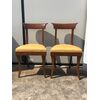Pair of blond walnut chairs, Directory period.     