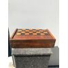 Folding chessboard in mahogany with cherry and ebony details.     