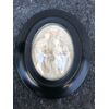 Bas-relief in sea foam (magnesite) depicting the Holy Family.France. Signed     