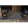 AL319 - Coppia di alari con sfingi, epoca '800, misure cm L 12 x H 20 x P 46