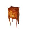 Tavolino Comodino Francese del 1800 Riccamente intarsiato in legno di Bois de Rose stile Luigi XV