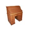 Scrivania a rullo americana in legno di rovere di inizio 1900 con ampi cassetti