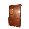 Credenza doppio corpo pronvenzale di fine XVIII secolo in legno di rovere con incisioni