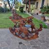 Regale Sedia a Dondolo Veneziana dell’800 in Noce con Decori e Putti – Rarissima!