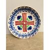 Antico piatto in maiolica manifattura francese XIX sec, con tulipani, mis 30 cm