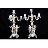 Coppia di candelabri in porcellana Manifattura di Vienna del 1800 a quattro fiamme