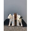Coppia di  fermalibri in terraglia raffigurante coppia di cani.