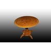 Tavolino basso stile Biedermeier in legno di olmo e radica di olmo
