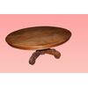 Tavolo ovale allungabile in legno di noce stile Luigi Filippo del 1800
