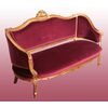 Salotto divano con due poltrone francese di inizio 1900 il legno dorato foglia oro stile Luigi XVI