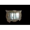 Particolarissima specchiera del 1900 con cornice in Pelle dipinta