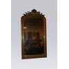 Specchiera francese stile Luigi XVI di metà 1800 dorata foglia oro con bellissima cimasa