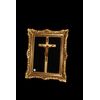 Crocifisso francese di inizio 1800 con Cristo in legno e stupenda cornice dorata