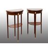 Pair of antique demilune Napoleon III mahogany game tables. France, 19th century.