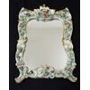 Antique Capodimonte polychrome porcelain mirror. Early 20th century.