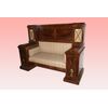 Divano Nord Europa Biedermeier del 1800 in piuma di mogano con vetrine e intarsi
