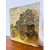 Antico dipinto olio su tela, primi '800, paesaggio, 41x36 cm