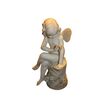 Putto francese in marmo bianco – Seconda metà '800, scultura con ali su piedistallo