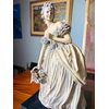 Scultura di dama anni '40 in terracotta patinata firmata Tomuti