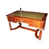 Scrivania Impero francese di inizio 1900 in legno di mogano con piano in pelle