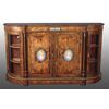 Servante inglese del 1800 in pregiatissima radica d'ulivo con porcellana di Sevres
