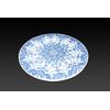 Grande piatto del 1800 in ceramica decorata blu su fondo bianco