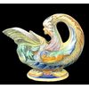 Versatoio in maiolica a forma di delfino rinascimentale.Manifattura Cantagalli.Firenze.