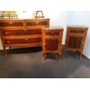 Chest of drawers with Venetian nightstands in palm wood     
